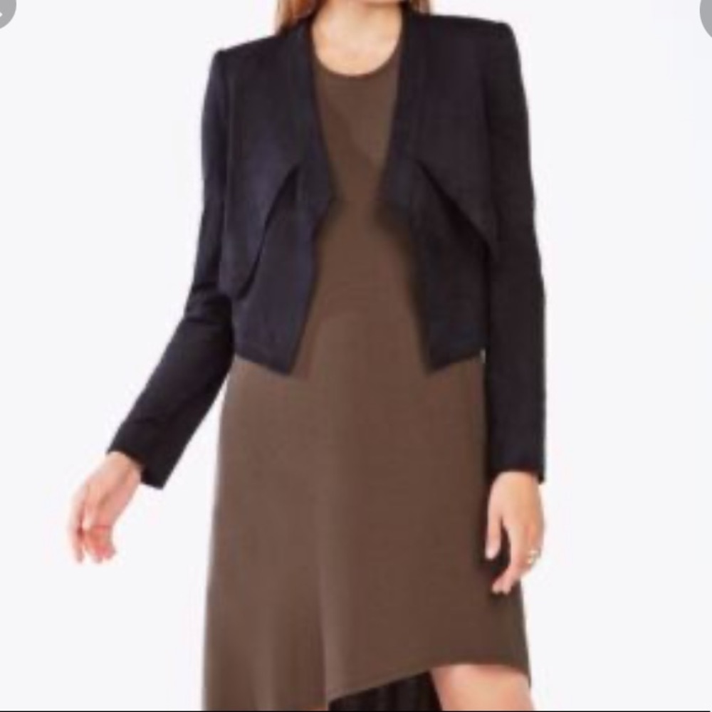 BCBG MAXAZARIA faux suede cropped jacket